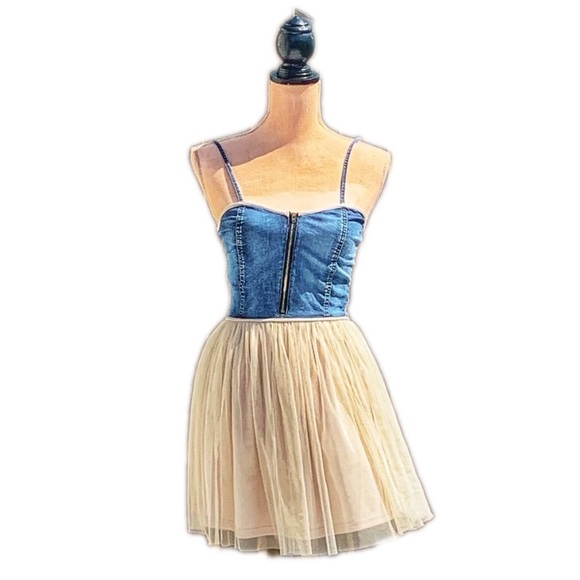 ☀️4/25 Denim and Lace Skater Dress